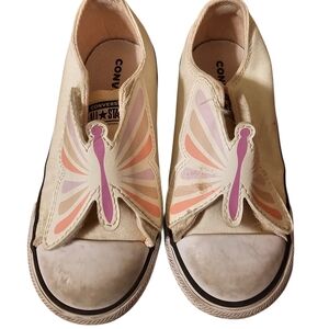 Converse Kids Butterfly Sneakers - Cream and Pink